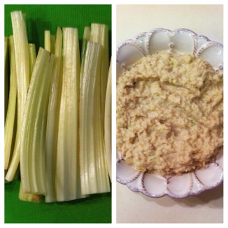 Chard dip (prepared in a similar way to hummus, but since we're replacing chickpeas with chard, it's lighter in calories)