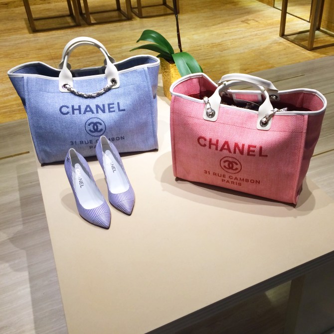 Spotted today: Chanel totes that could make a lovely diaper bag 