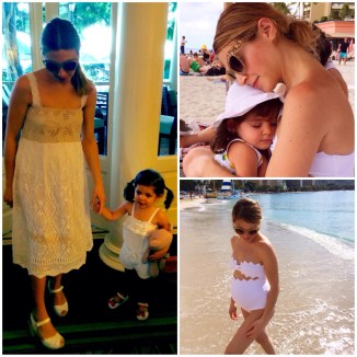 Crochet cover up by ASOS One piece swimsuit by Marysia Swim Sunglasses by Dolce & Gabbana Sandals by Swedish Hasbeens 