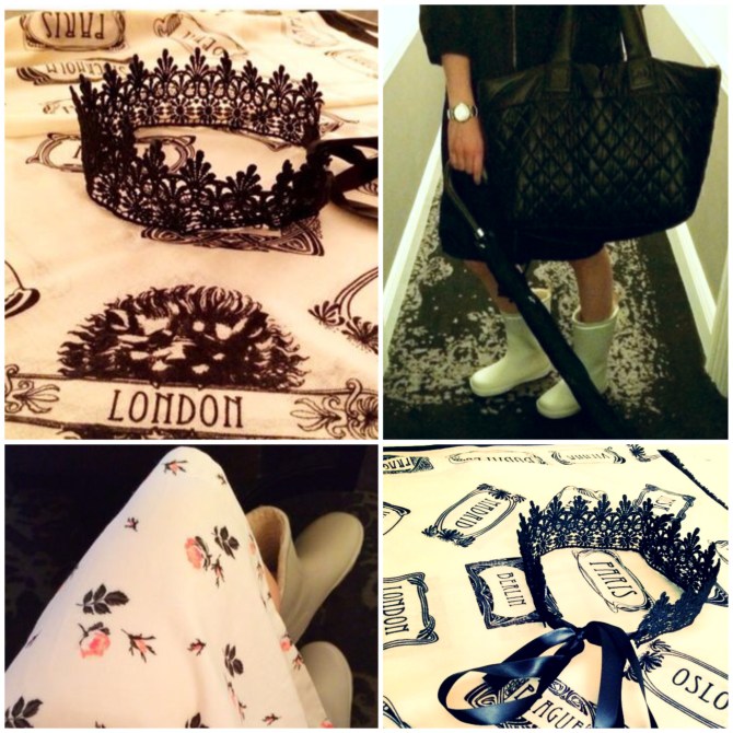 Hints: Crown headband & Rose print dress! Tea anyone?