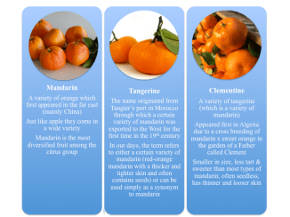 Mandarin, Tangerine and Clementine can all look pretty much similar but each still got some interesting characteristics